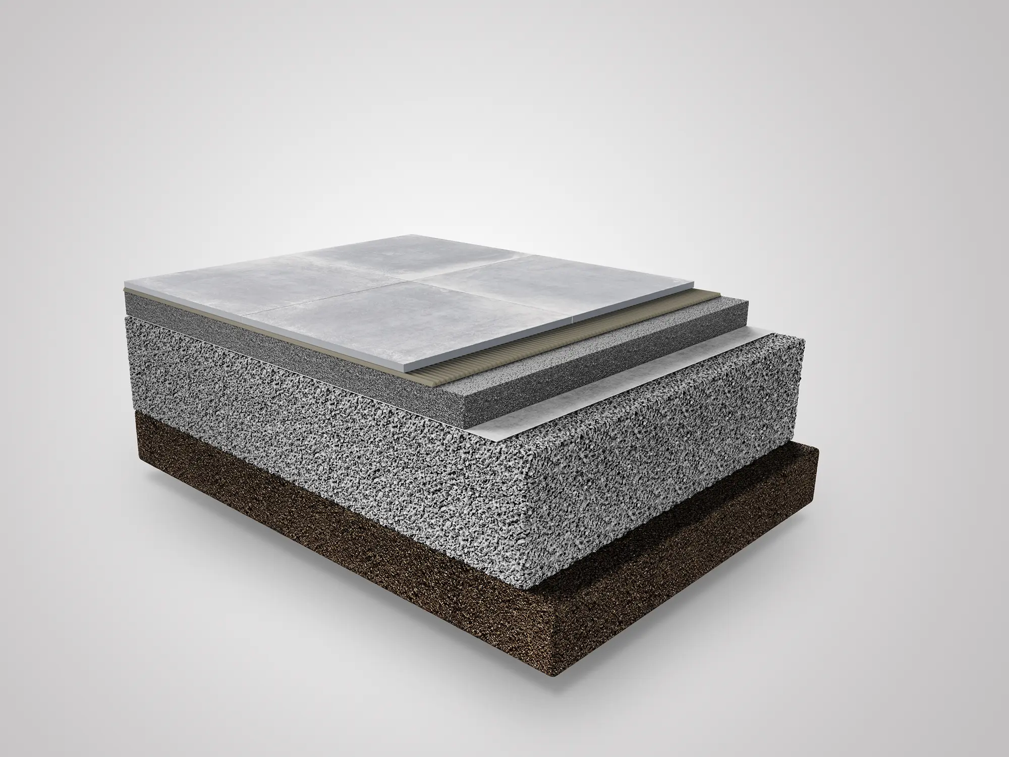 Beispielaufbau Terasse Erdgebunden Festverlegung