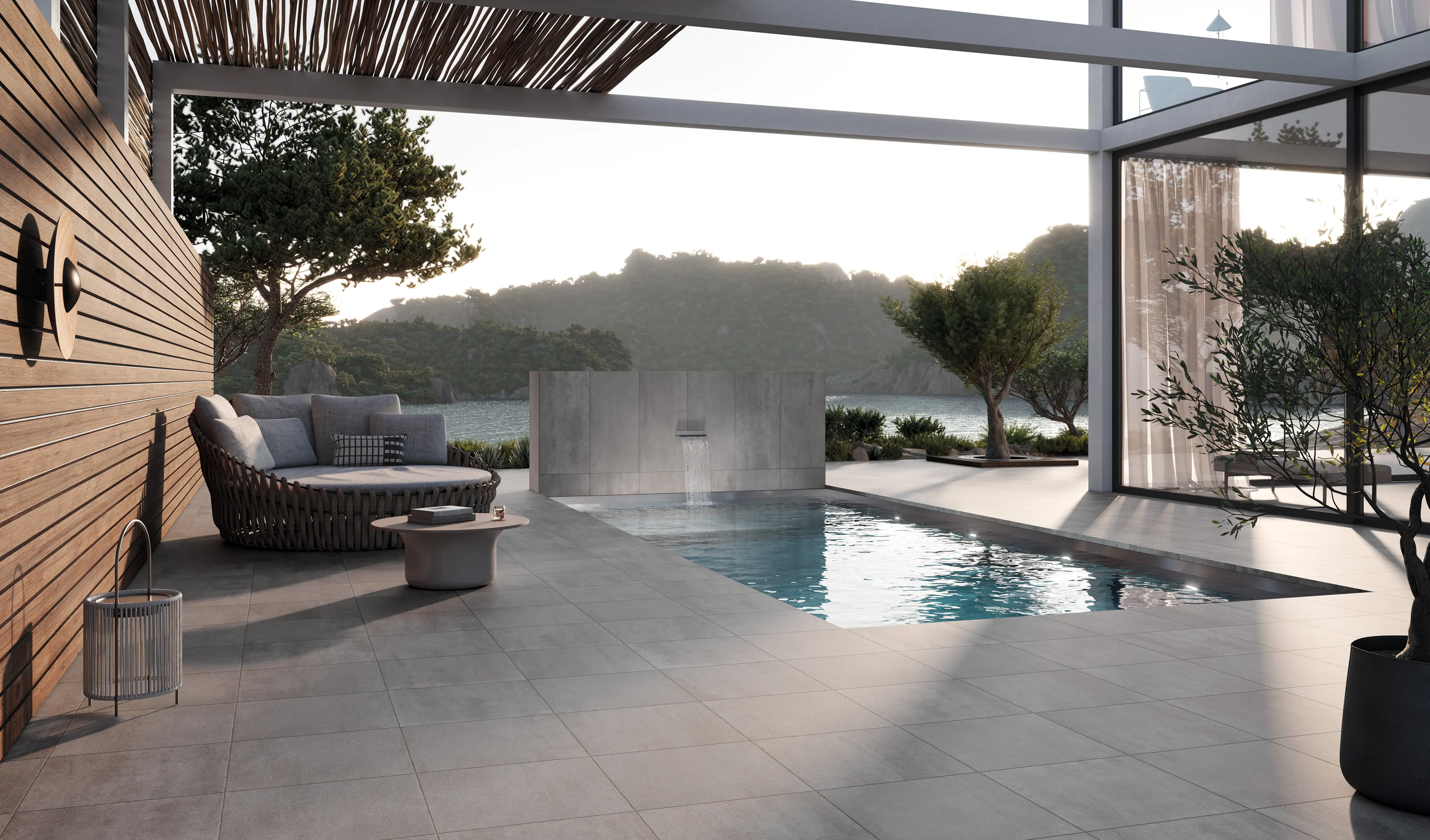 01 Terrassenplatten Gepadi Ego 20 60X60x2 5872 Hellgrau Matt 95071 005 01